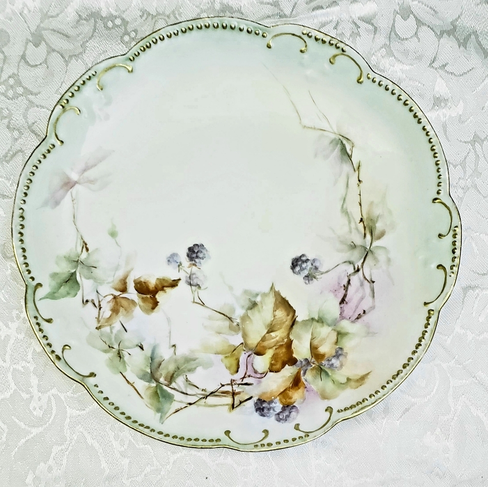 Limoges Antique Porcelain Plate- Floral